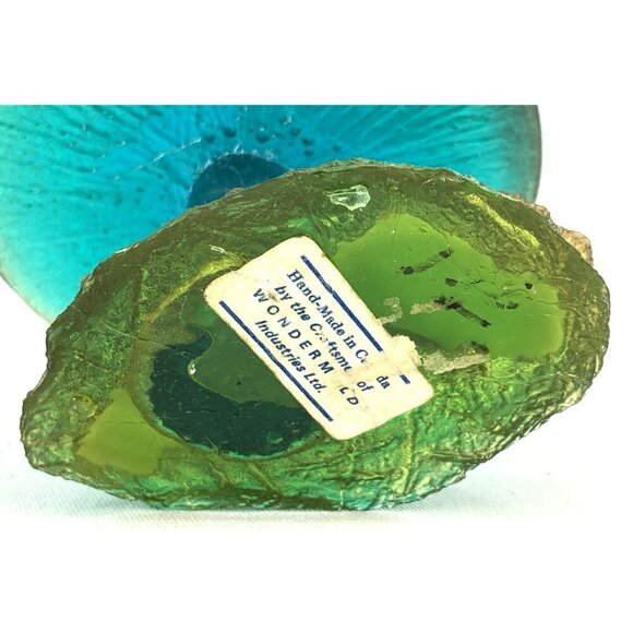 Wondermold Lucite Mushroom Blue Orange Green Figurine 3.5" Tall Vintage - Picture 8 of 9